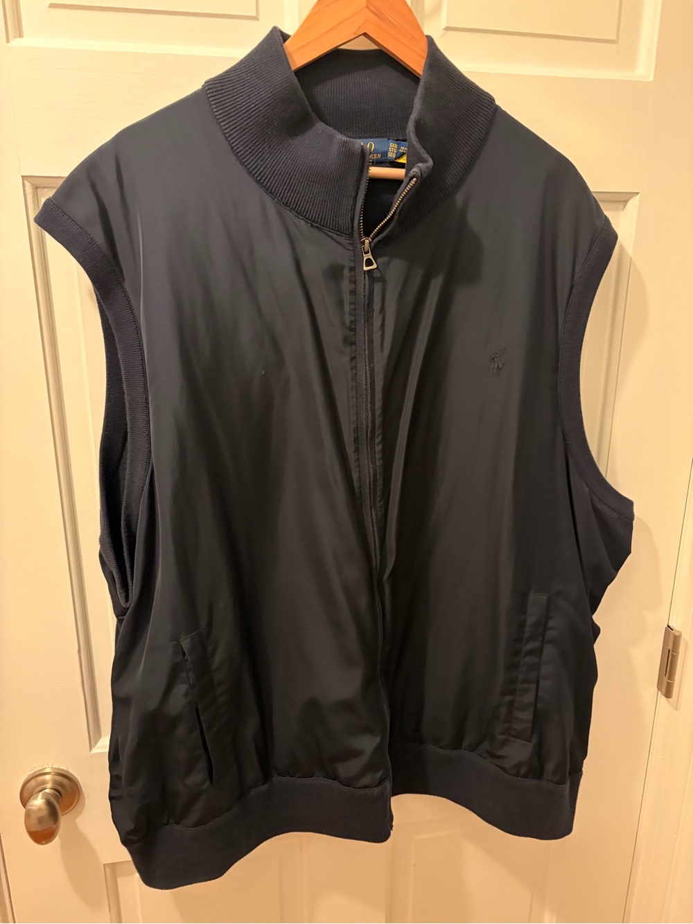 Polo by Ralph Lauren Navy Zip-Front Sleeveless Jacket Vest